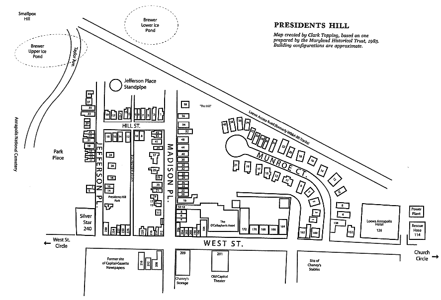 Map of Presidents Hill neighborhood